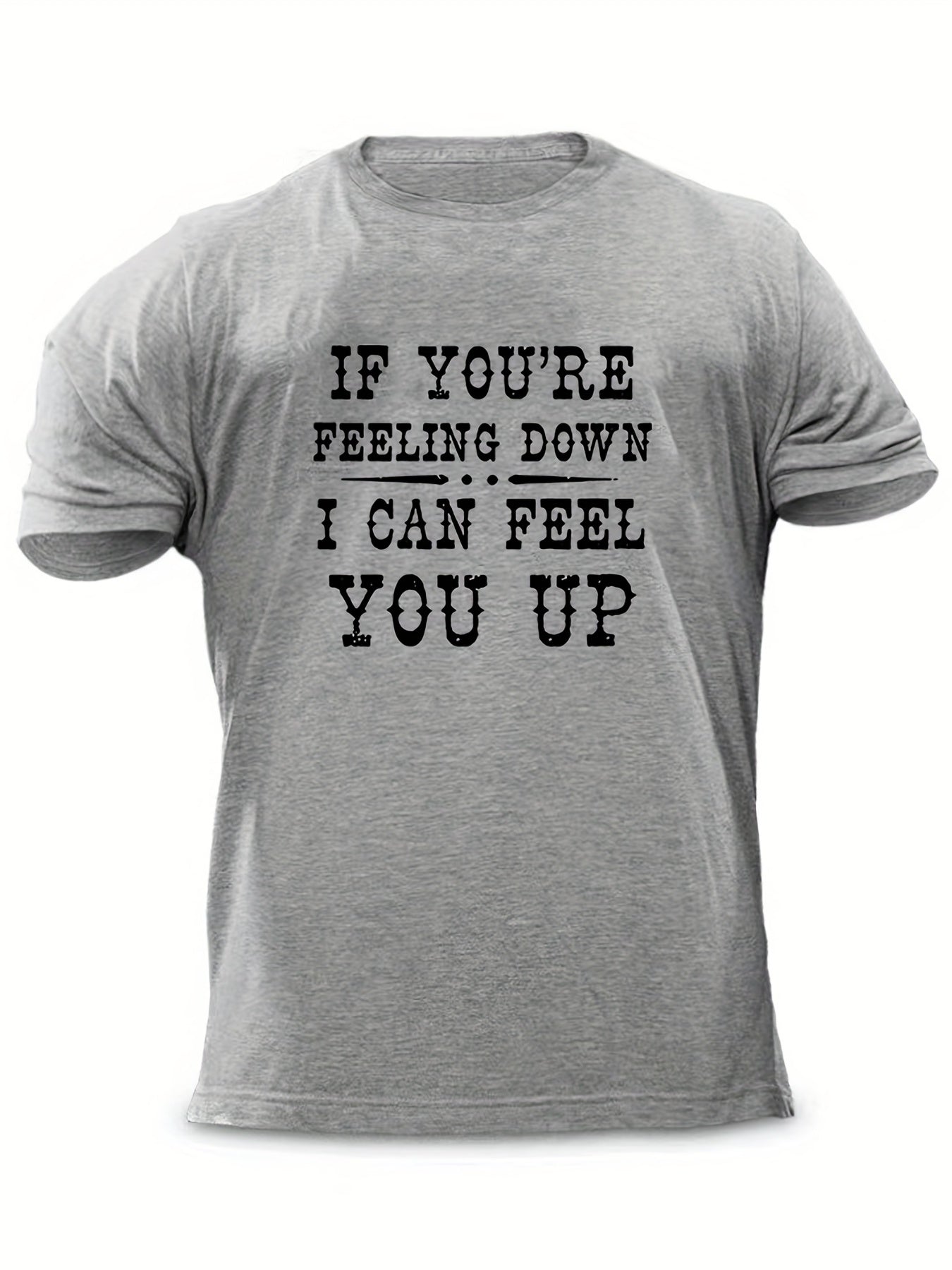 Slightly Stretch Men's Letter Print T-shirt