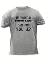 Slightly Stretch Men's Letter Print T-shirt