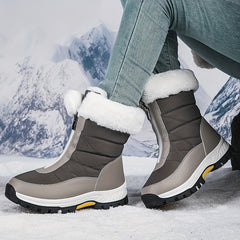 Women's Non-slip Winter Snow Boots with Zipper High Tube Hiking Boots
