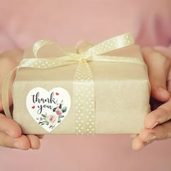 500pcs Heart Flower Stamp Thank You Sticker Paper Wedding Party Stationery