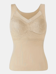 Lace Thermal Underwear Soft V Neck Sleeveless Top