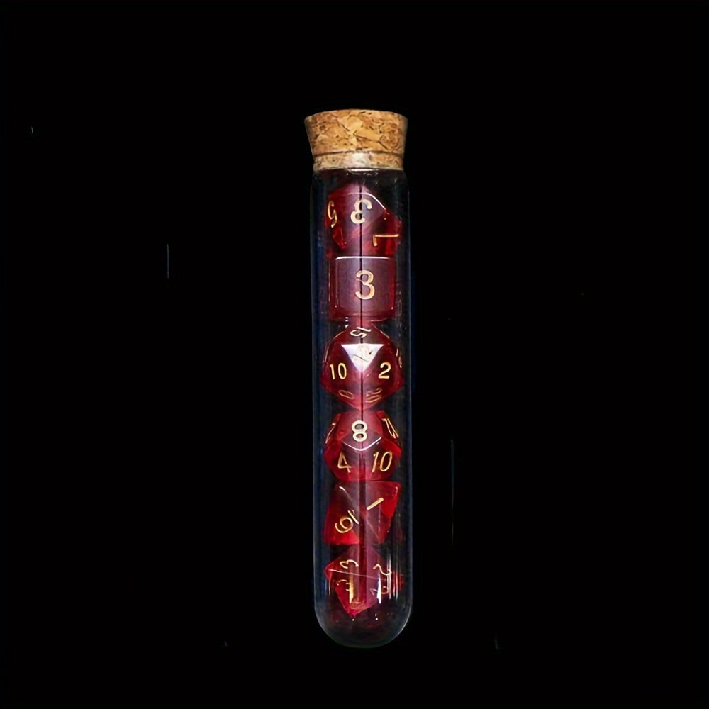 7pcs Polyhedral Dice Set with Fantasy Potion Bottles for Table Games