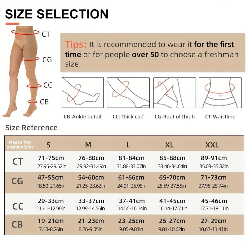 20-30mmHg Thigh High Compression Stockings Open Toe Varicose Veins Sock