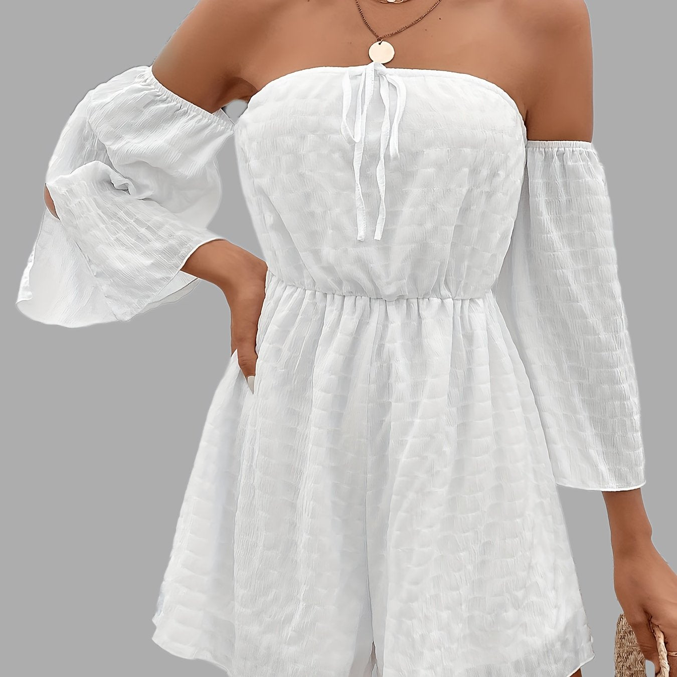 Casual Vacation Split Sleeve Romper Jumpsuit Women's Clothing