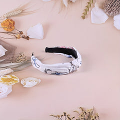 Knotted Wide Edge Headband Solid Bird Print Hairpin Girls Hair Accessories