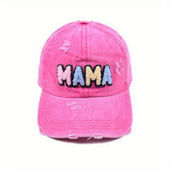 MAMA Patch Ripped Baseball Cap Distressed Dad Hat