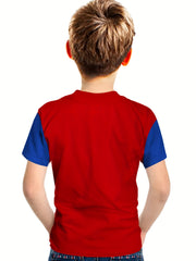 Spider Print Boys T Shirt Cosplay Costume Tee Kids Short Sleeve Novelty Top