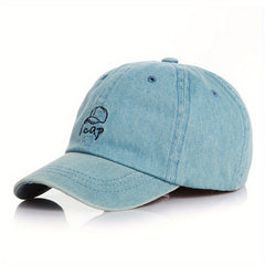 Kids Vintage Washed Embroidery Denim Cap for Sun Protection