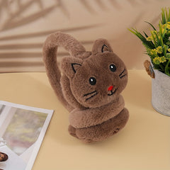 Cartoon Cat Plush Earmuffs Winter Ear Warmers Hand Washable