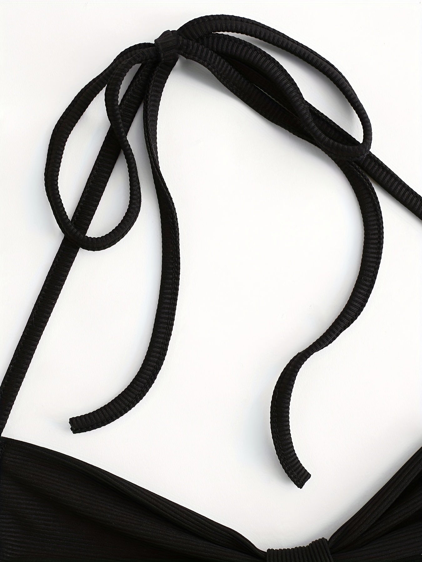 Ribbed Gathered Crop Halter Top Y2K Tie Back Summer Sleeveless Top
