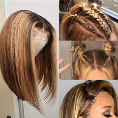 613 Blonde Bob Human Hair Wig 150 Density 13x4 Lace Front Pre Plucked Baby Hair