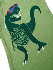 2pcs Boys Dinosaur Pajama Set Crew Neck Loungewear