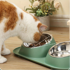 Stainless Steel Pet Bowls with No Spill Mat for Dogs and Cats