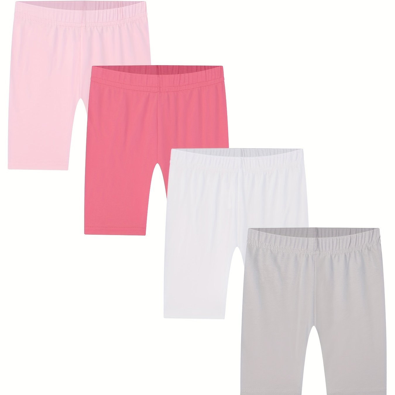 4pcs Toddler Girls' Basic Bike Shorts for Kids Summer Clothes
