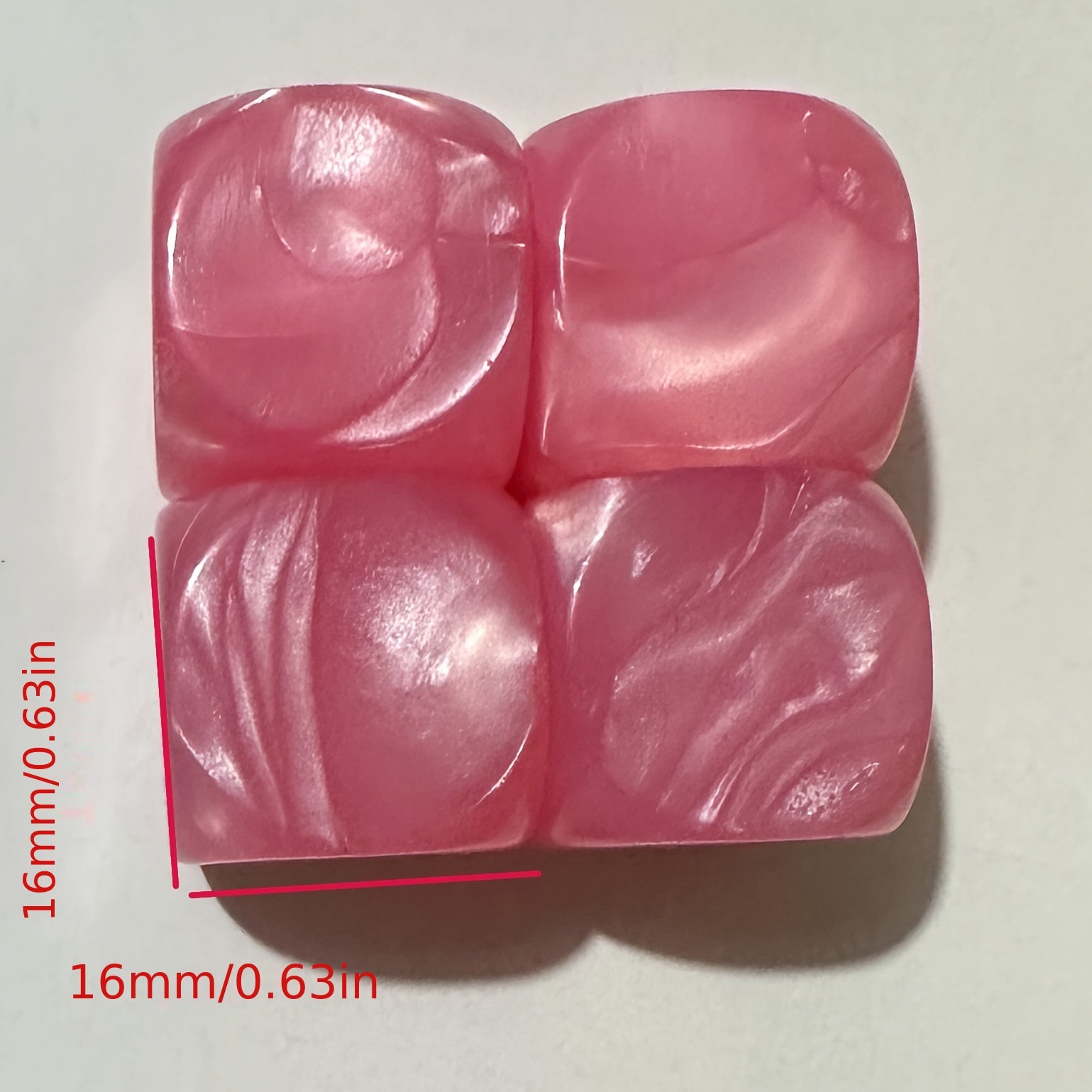 18pcs 16mm Rounded Pearl Blank Dice for Leisure & Entertainment