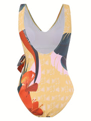 Women's Plus Size Tropical Print Tankini Set