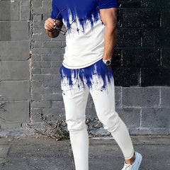 Men's 2 Piece Outfits Short Sleeve T shirt & Jogger Pants Set