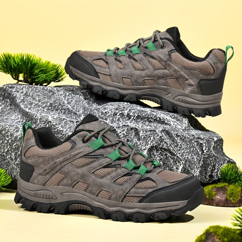 Men's Mesh Lace Up Hiking Sneakers Wear resistant Outdoor Shoes