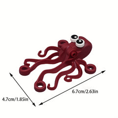 Red Octopus Building Block Model Accessory