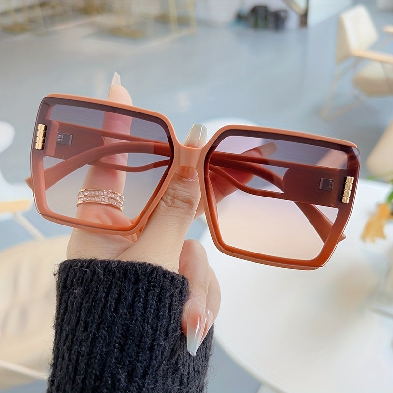 Oversized Square Frame Sunglasses Gradient Lens UV400