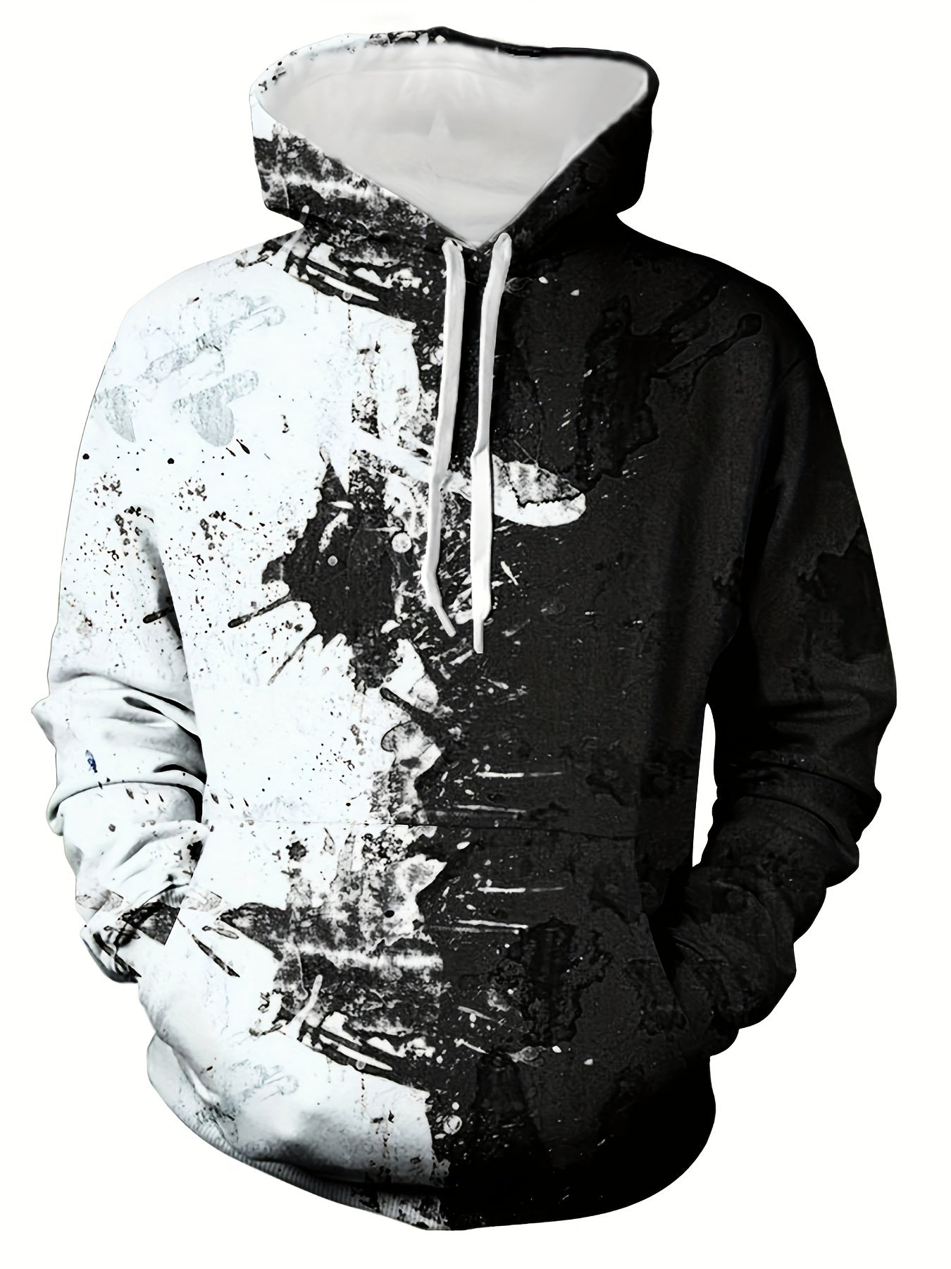Men's Casual Block Pullover Hoodie with Kangaroo Pocket