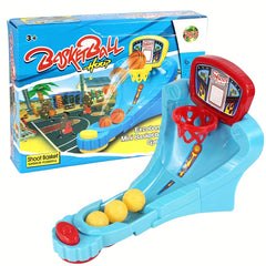 Mini Basketball Arcade Game Toy, Red Tabletop Hoop 3 Balls
