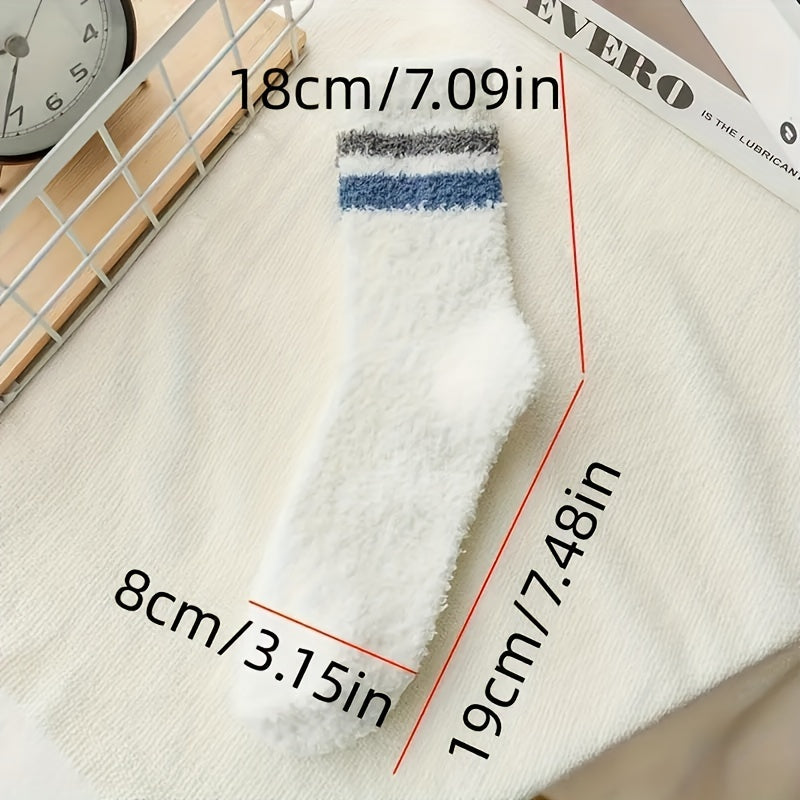 6 Pairs Men's Letter Crew Socks Breathable Plush Comfy Casual Unisex Socks