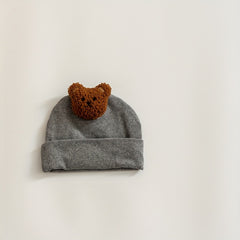 Cute Bear Dolls Cotton Baby Pullover Cap for Autumn and Winter