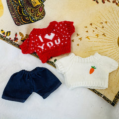 Doll Clothes for Plush Doll Carrot Striped I Love You Jeans