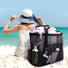 Beach Mesh Bag Portable Toiletry Travel Bag Family Camping