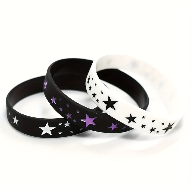 3PCS Silicone Inspirational Rubber Wristband Elastic Neutral Wristband
