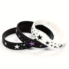 3PCS Silicone Inspirational Rubber Wristband Elastic Neutral Wristband