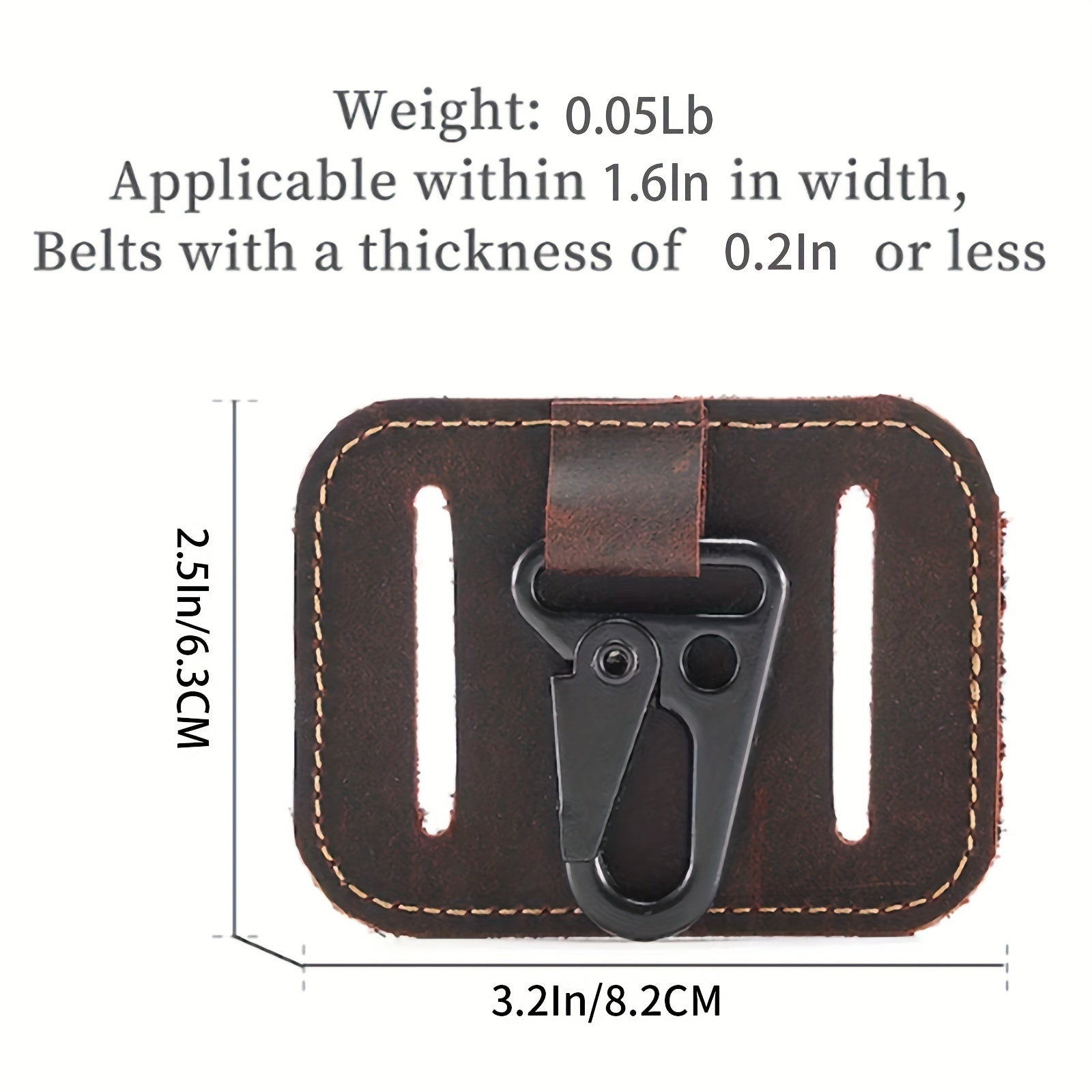Thick Leather Belt Keychain with Eagle Mouth Hook for Men