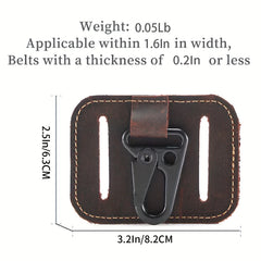Thick Leather Belt Keychain with Eagle Mouth Hook for Men