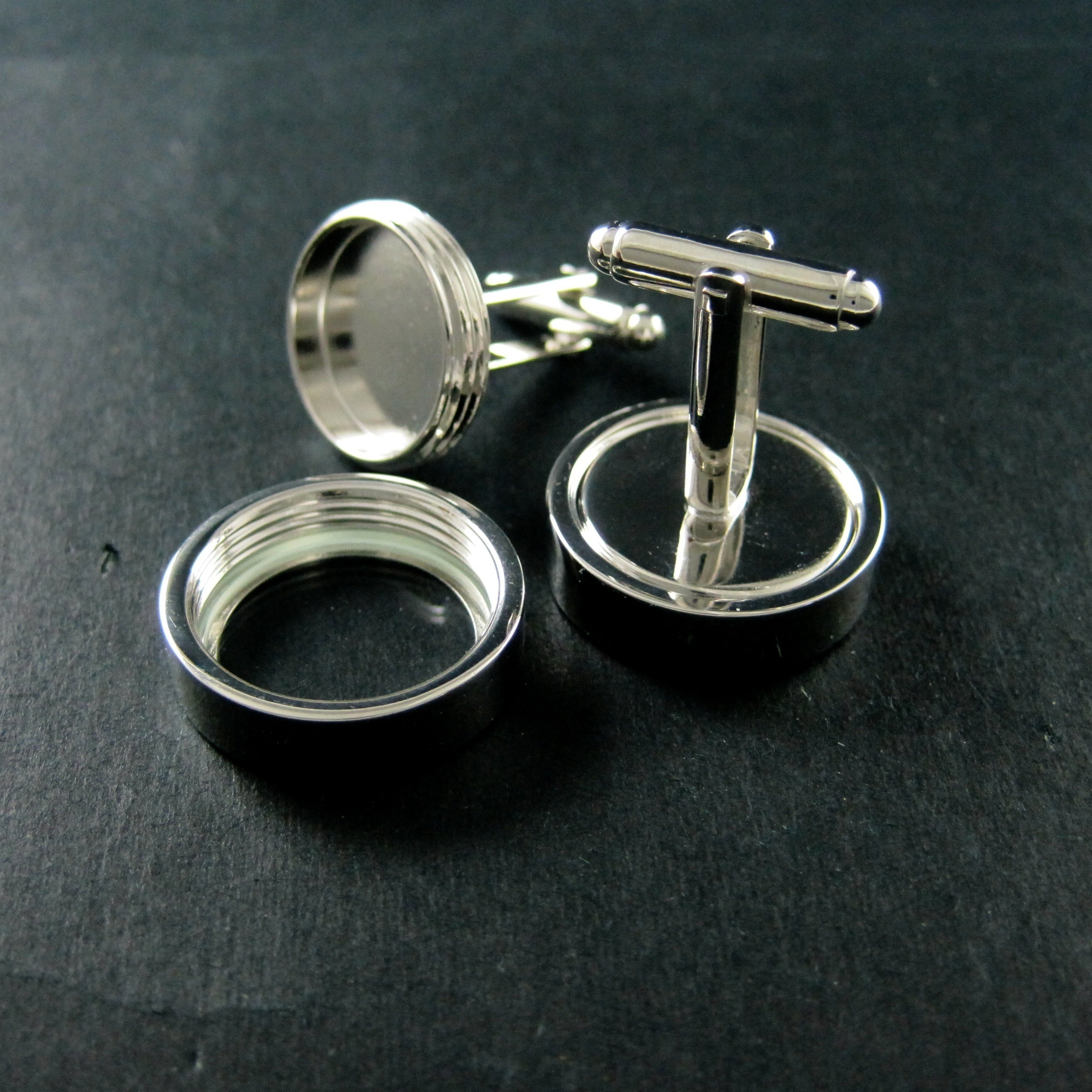 Classic Copper plated Round Glass DIY Space Box Sleeve Buckle For Men