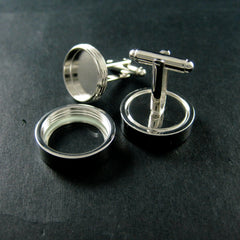 Classic Copper plated Round Glass DIY Space Box Sleeve Buckle For Men