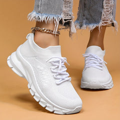 Women's Breathable Lace Up Walking Shoes Non Slip Sneakers