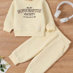 Toddler Boys Letter Print Pullover Pants Set Sweatshirt Trousers