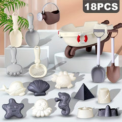 Beach Toy Set 18pcs Beach Truck and Stroller Set Pretend Play Fun Beach Toys