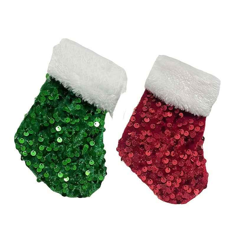 Mini Christmas Sock Beads Decoration Mini Socks Tree Pendant Hanging Gift Bag