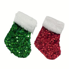 Mini Christmas Sock Beads Decoration Mini Socks Tree Pendant Hanging Gift Bag