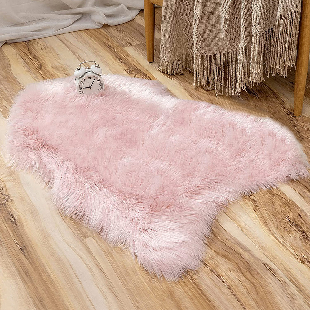 Cozy Animal Print Faux Fur Rug for Living Room, Bedroom, Sofa