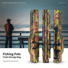 LEOFISHING Portable Foldable Fishing Tackle Bag Waterproof Fishing Pole Storage