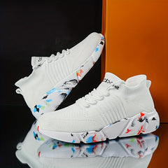 Men's Lace up Running Shoes Anti skid Platform Sneakers