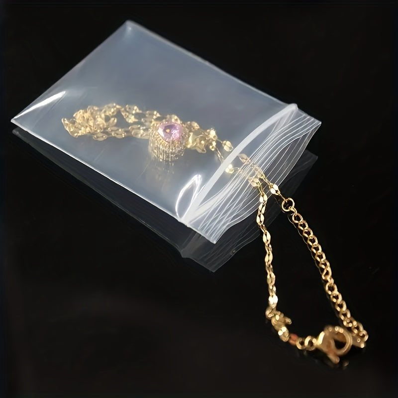 100pcs Mini Transparent Plastic Bags for Jewelry Beads Food Storage