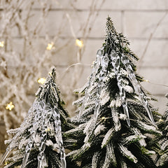 12pcs Christmas Faux Icicle Decor Transparent Hanging Ornaments
