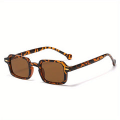 Square Sunglasses Retro Rivet Decor Anti Glare Glasses UV400
