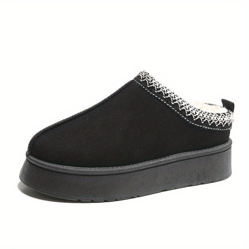 Women's Plush Lined Snow Boots Slip On Winter Ankle Boots