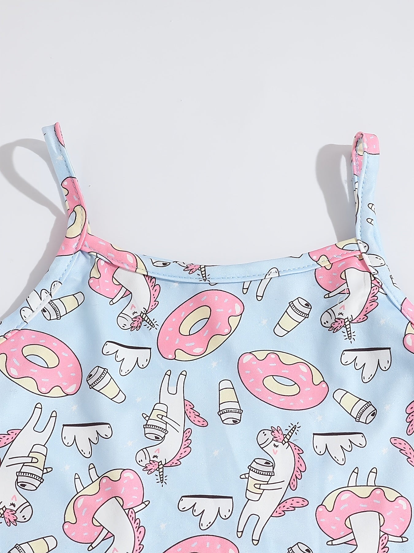 Girls Cotton Unicorn Print Camisole and Shorts Set Summer