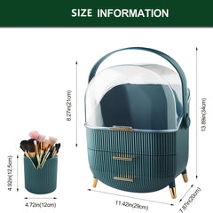 Clear Makeup Organizer with Lipstick and Skincare Holders